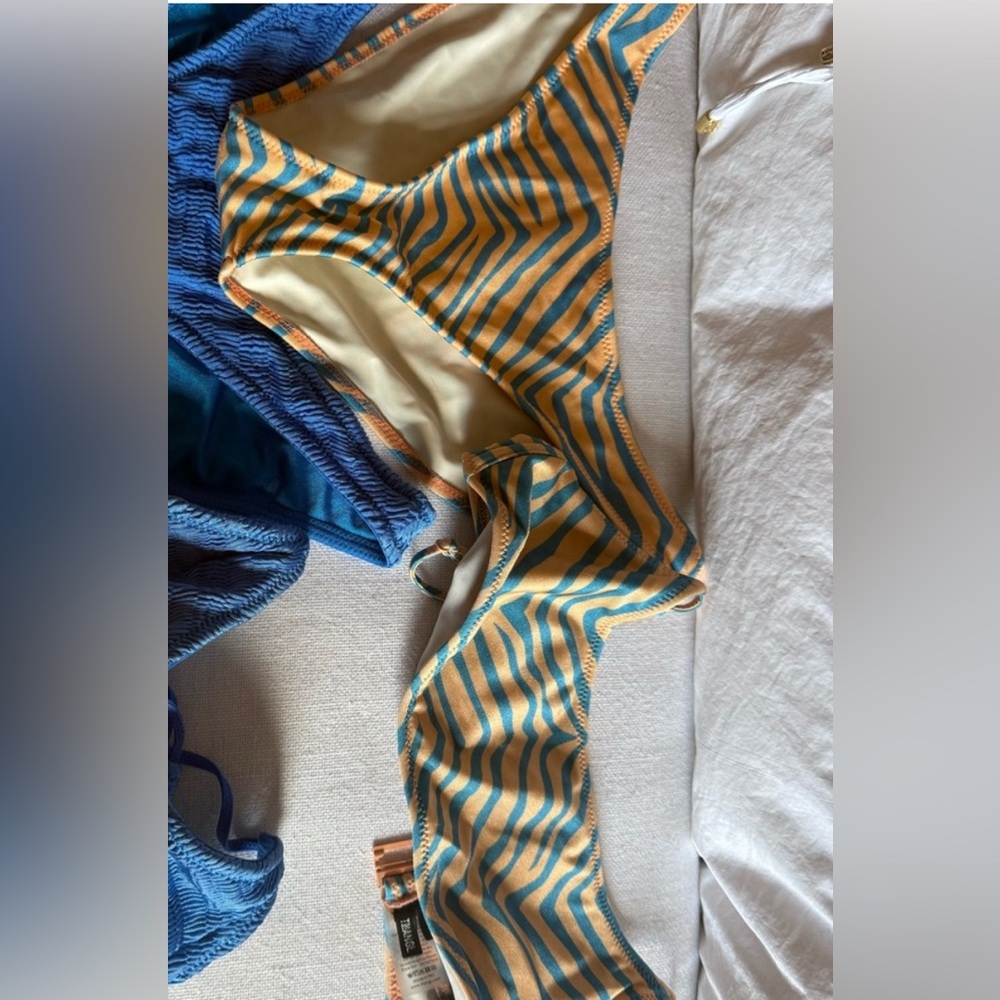 Triangl Swimwear Blue and Orange Bikini Set